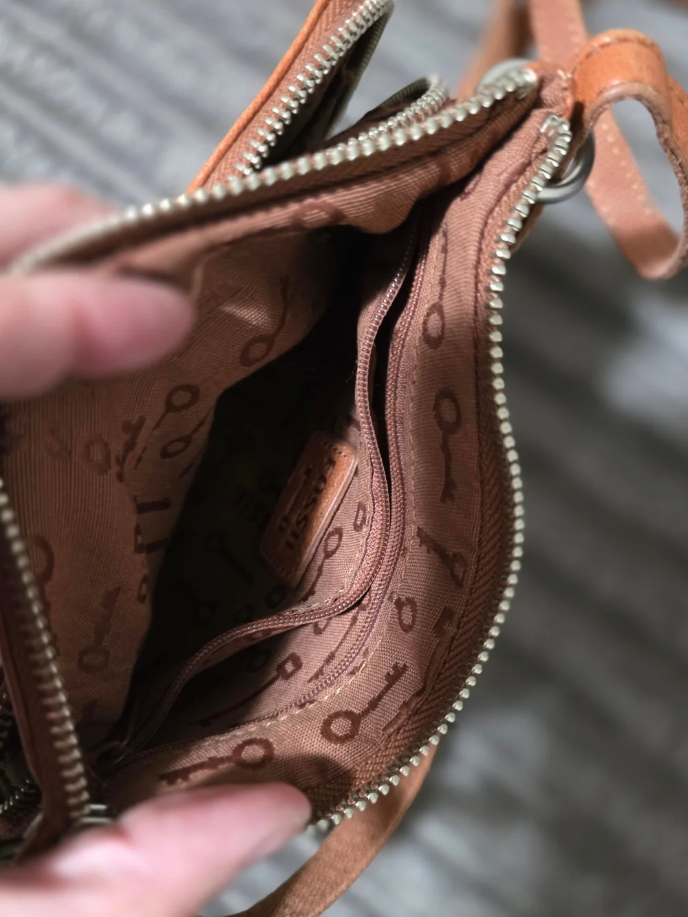 Fossil Brown Leather Crossbody Bag